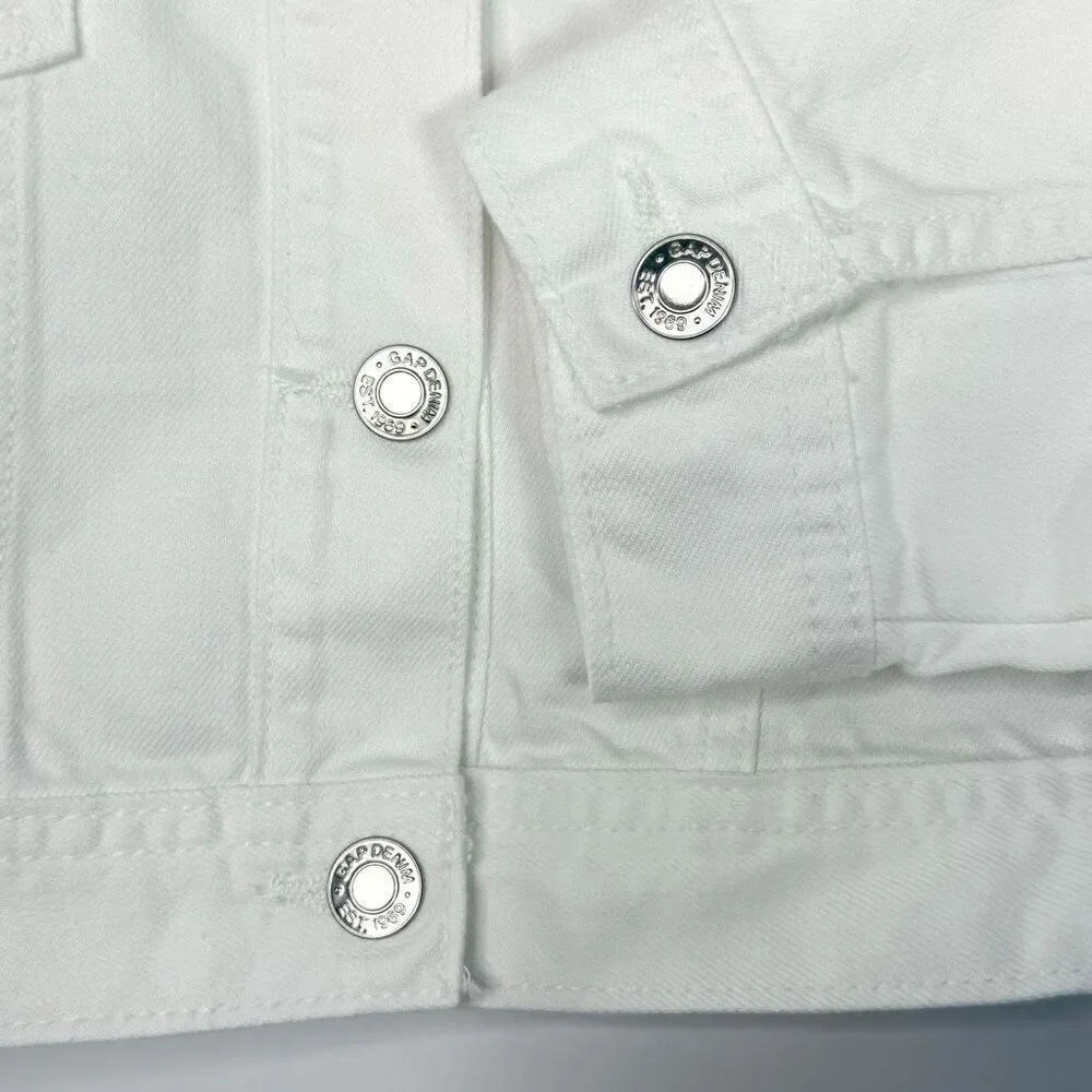 Gap Kids White Denim Jacket Waist Length NWT - US Girls 14-16 XXL
